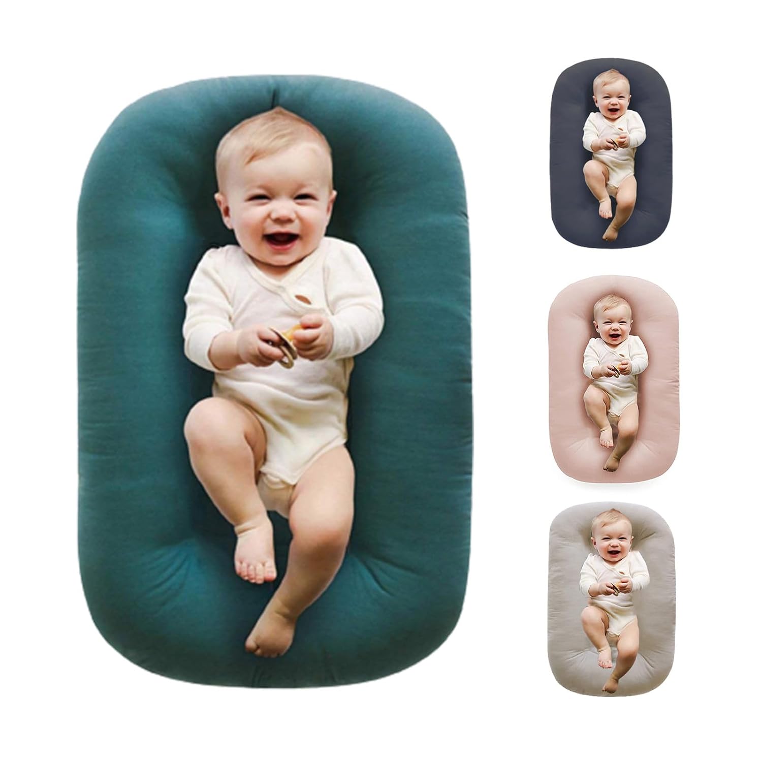 Baby Lounger for Newborn - Soft Cotton Play Mat for Infants