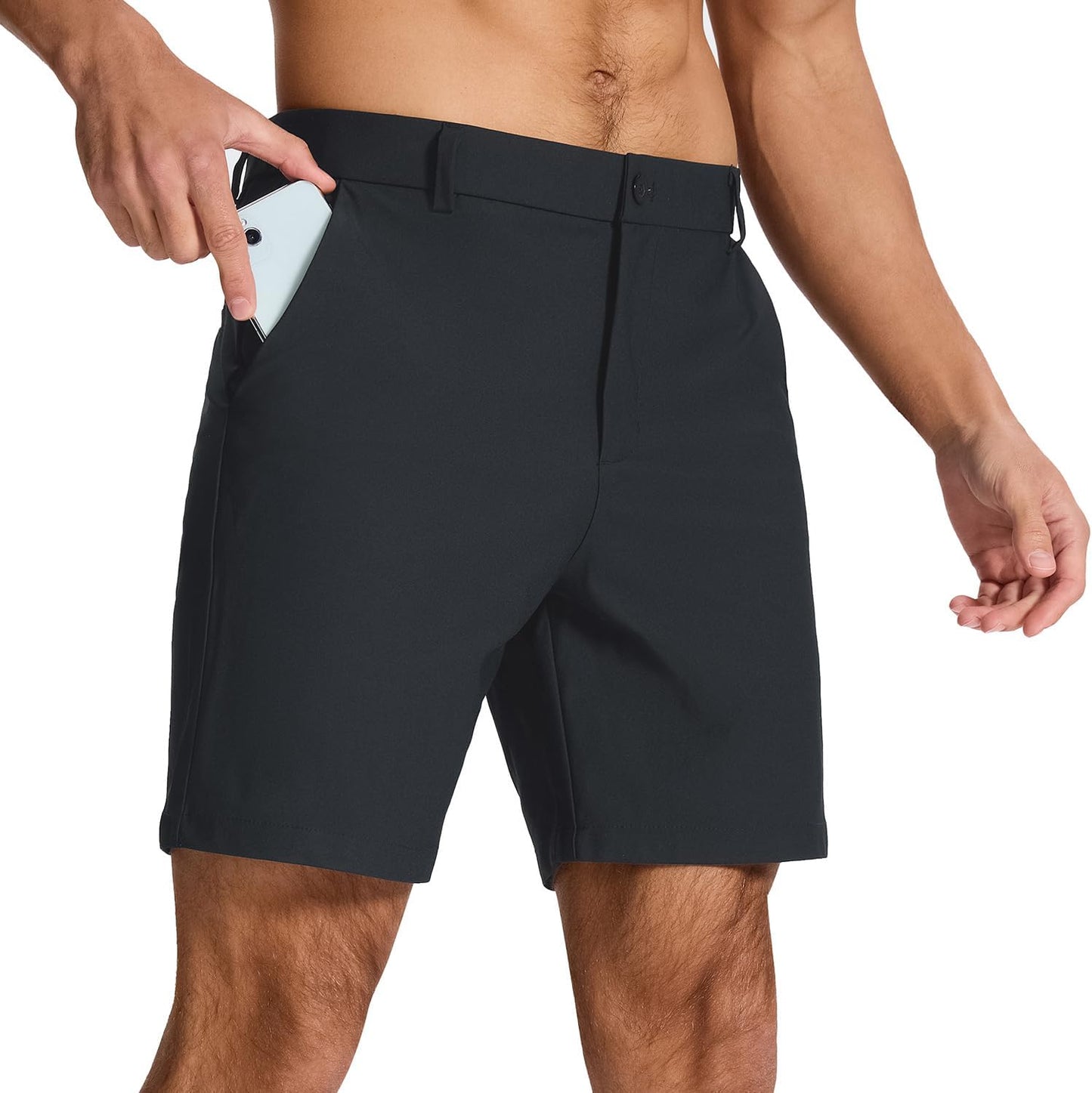 Men's Classic Fit Golf Shorts with 4 Pockets for Comfort