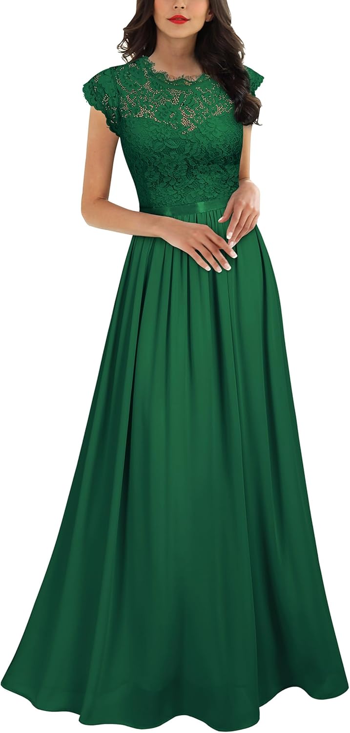 Miusol Women's Formal Floral Lace Evening Party Maxi Dress Review