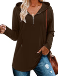 BETTE BOUTIK Womens Quarter Zip Tunic Hoodies for Comfort