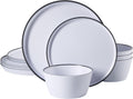 Folsom Shores 12-Piece Melamine Dinnerware Set - Durable Outdoor