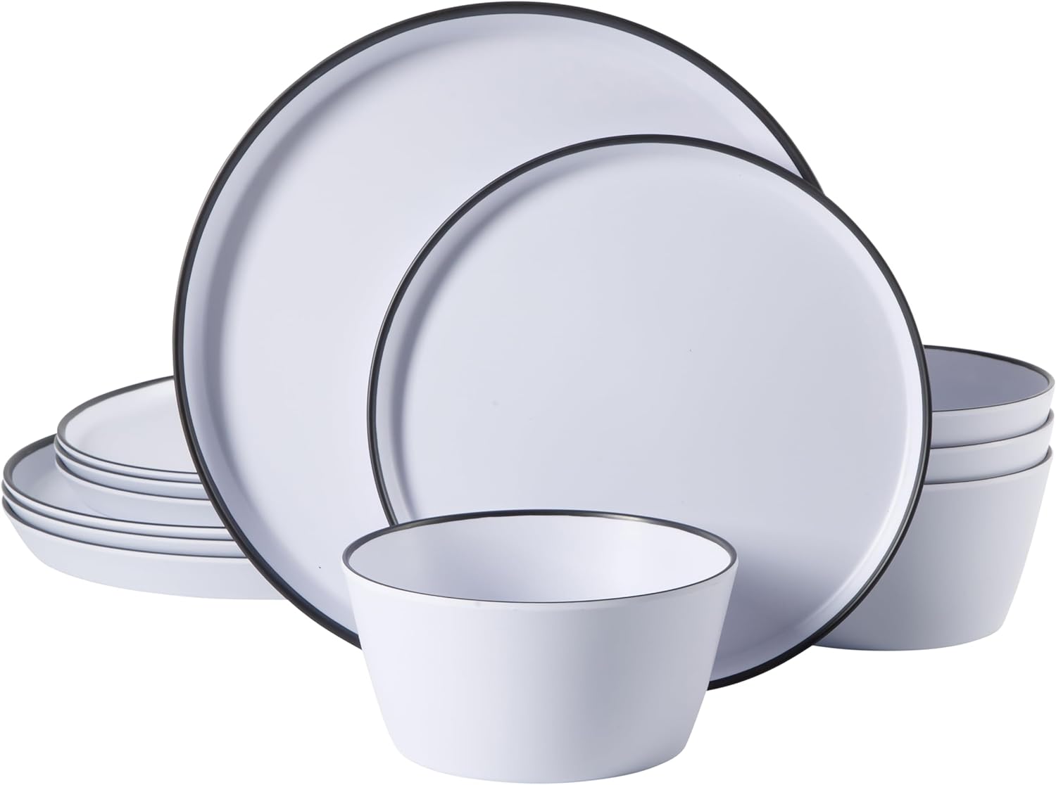 Gibson Home Folsom Shores 12 Piece Unbreakable Dinnerware Set