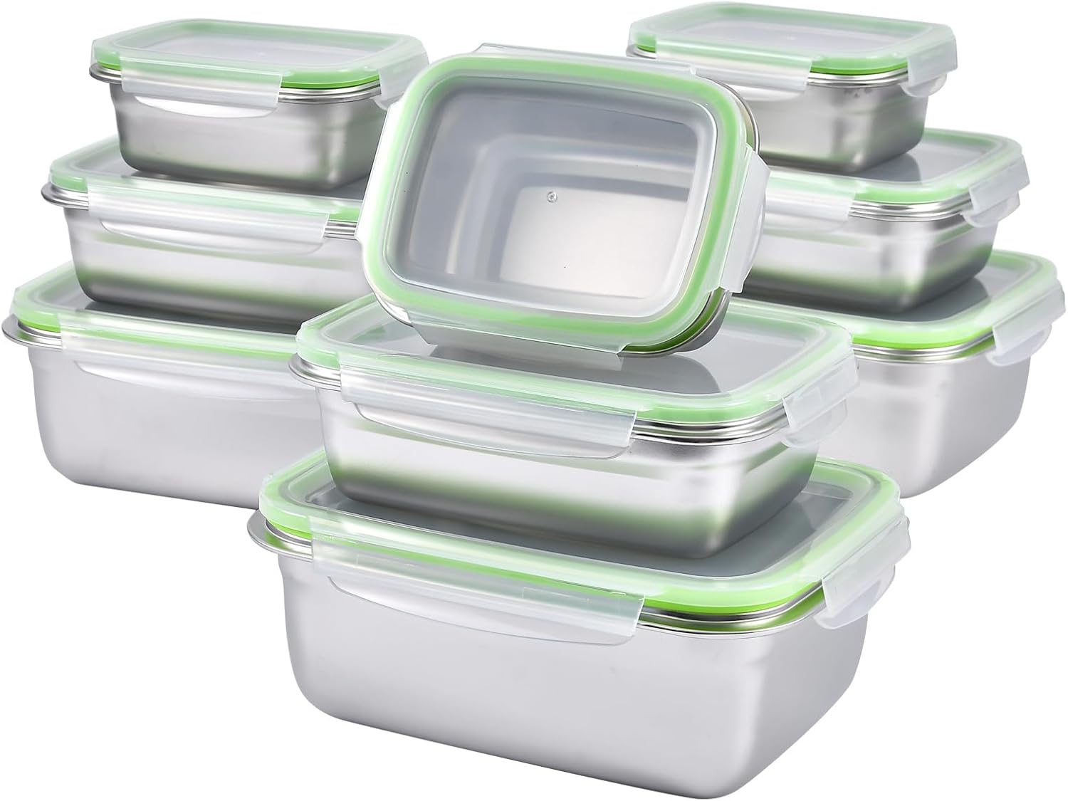 UPTRUST Stainless Steel Food Storage Containers Set of 9 Leak Proof