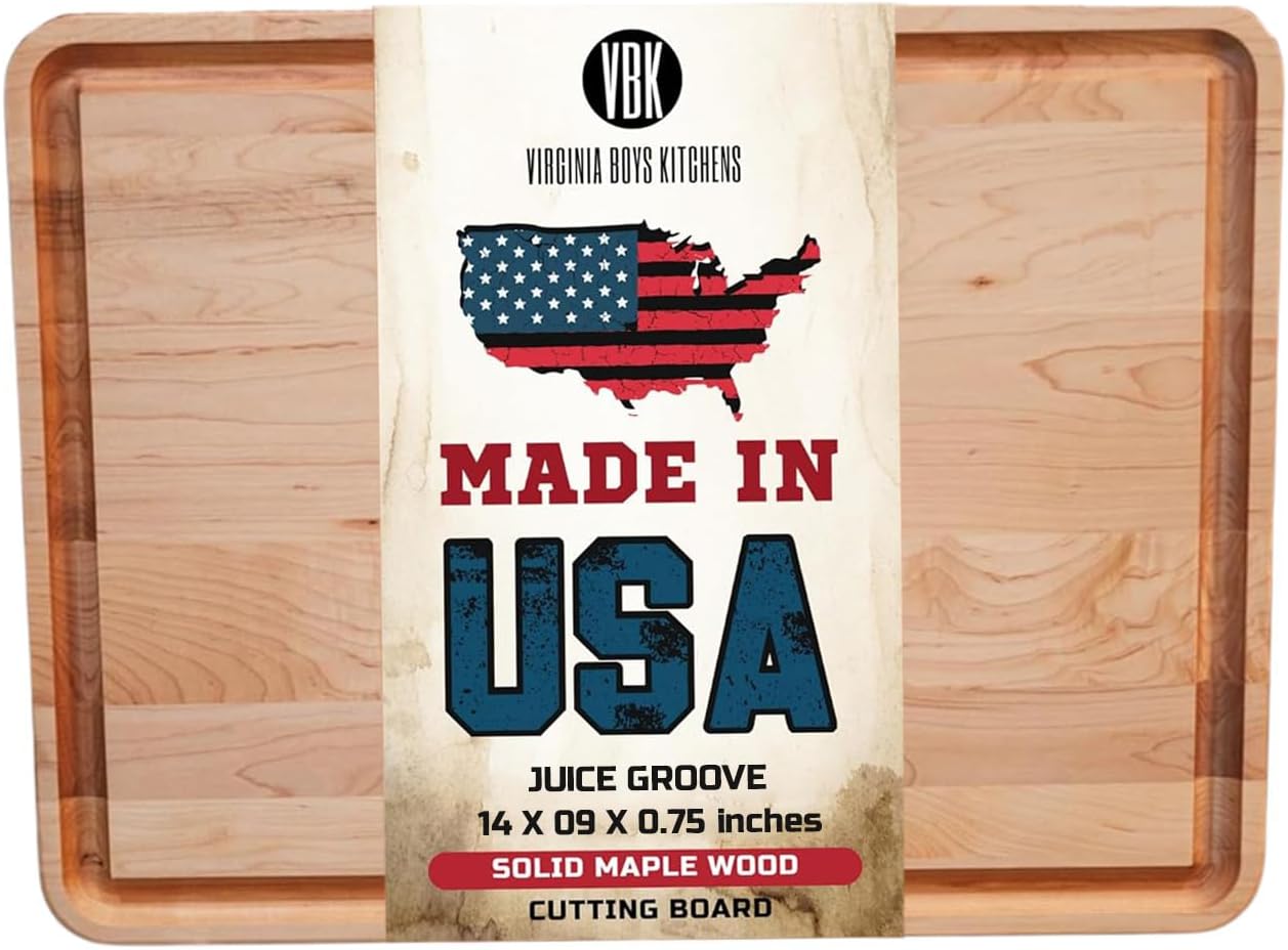 Premium Maple Wood Cutting Board - Durable Butcher Block Design