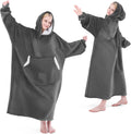 Wearable Blanket Hoodie Oversized Sherpa Wrap - Cozy Outdoor Comfort