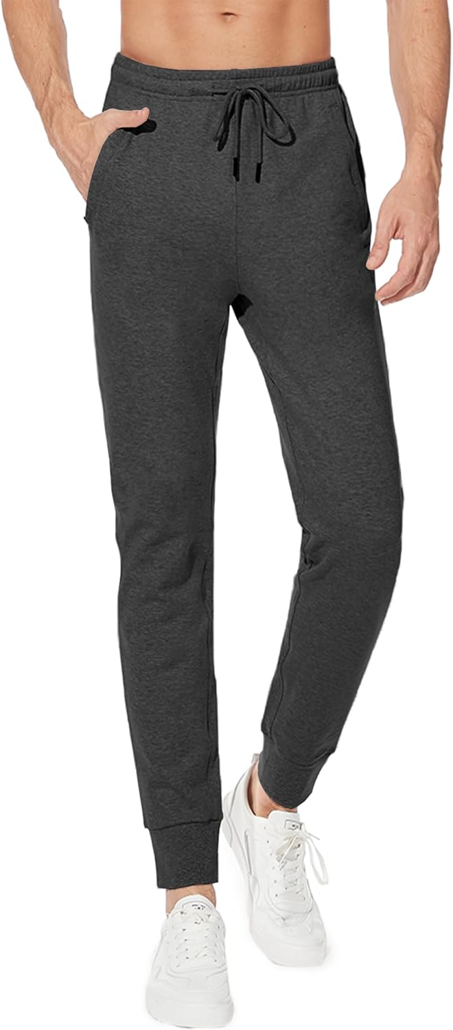 SEVEGO Men's Lightweight Cotton Joggers for Tall Inseams