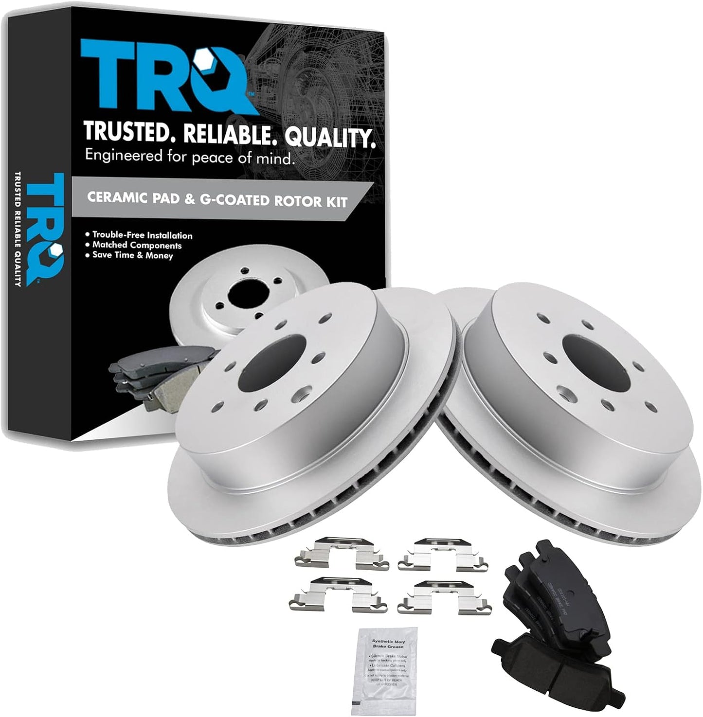 TRQ Rear Brake Pad & Rotor Kit for 2006-2007 Nissan Xterra