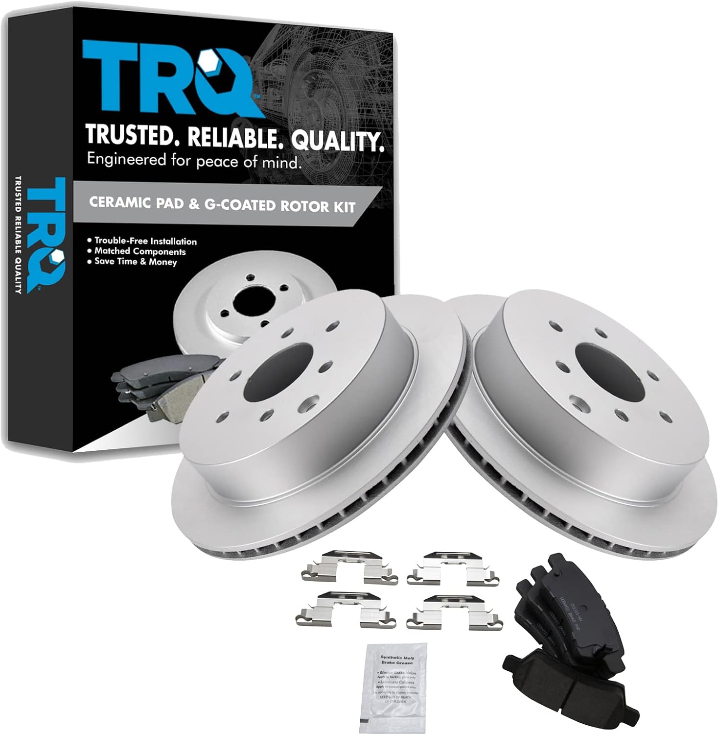TRQ Rear Brake Pad & Rotor Kit for 2006-2007 Nissan Xterra
