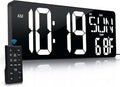 Large Digital Wall Clock with Remote Control 17.2 in - Bold Large