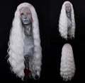 White Wavy Synthetic Lace Front Wigs for Daily Cosplay Use