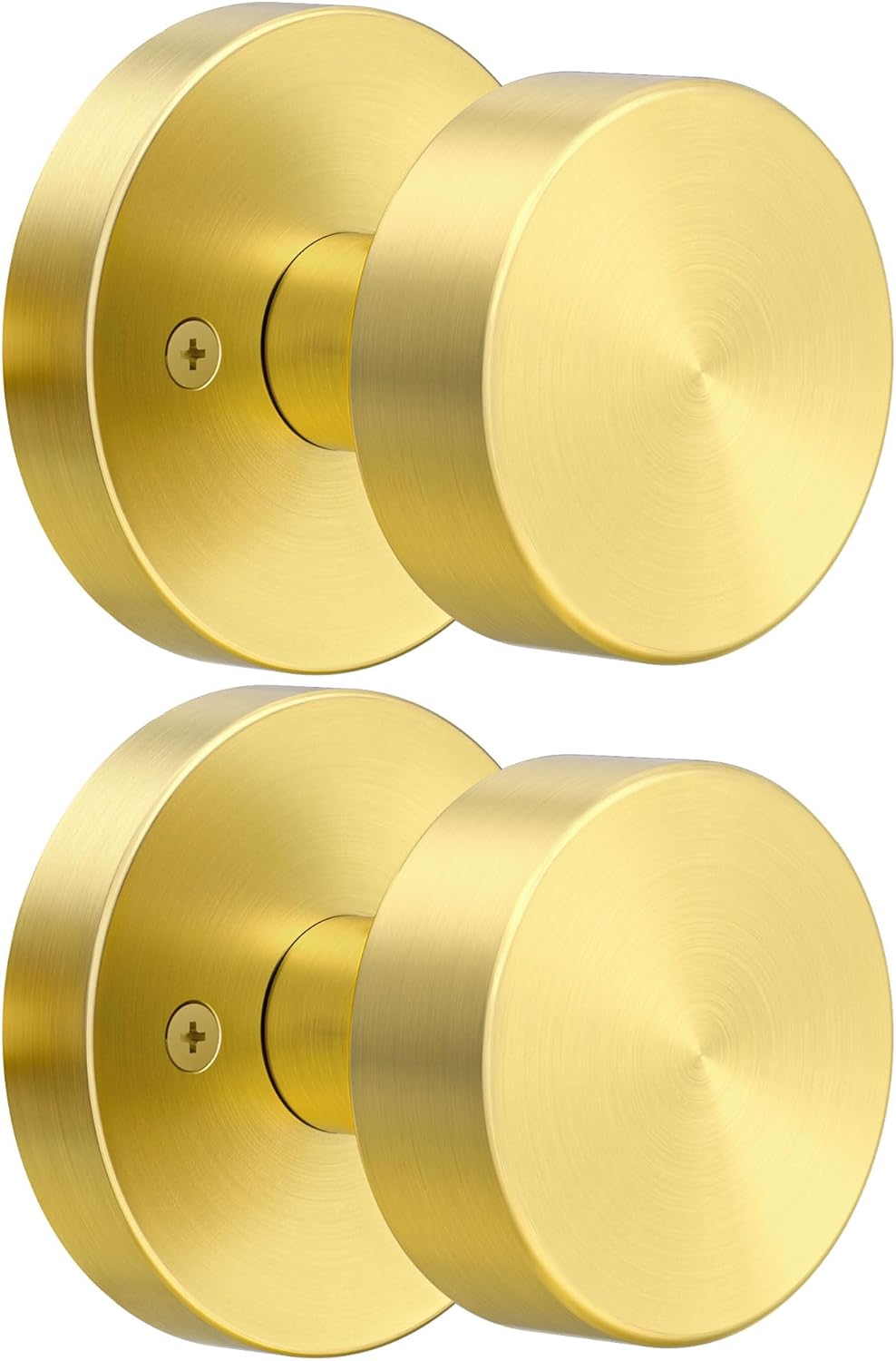 2 Pack Gold Dummy Door Knobs for Modern Interior Use