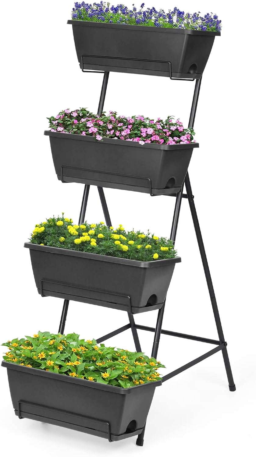 4 Tiers Vertical Raised Garden Bed for Indoor and Outdoor Use