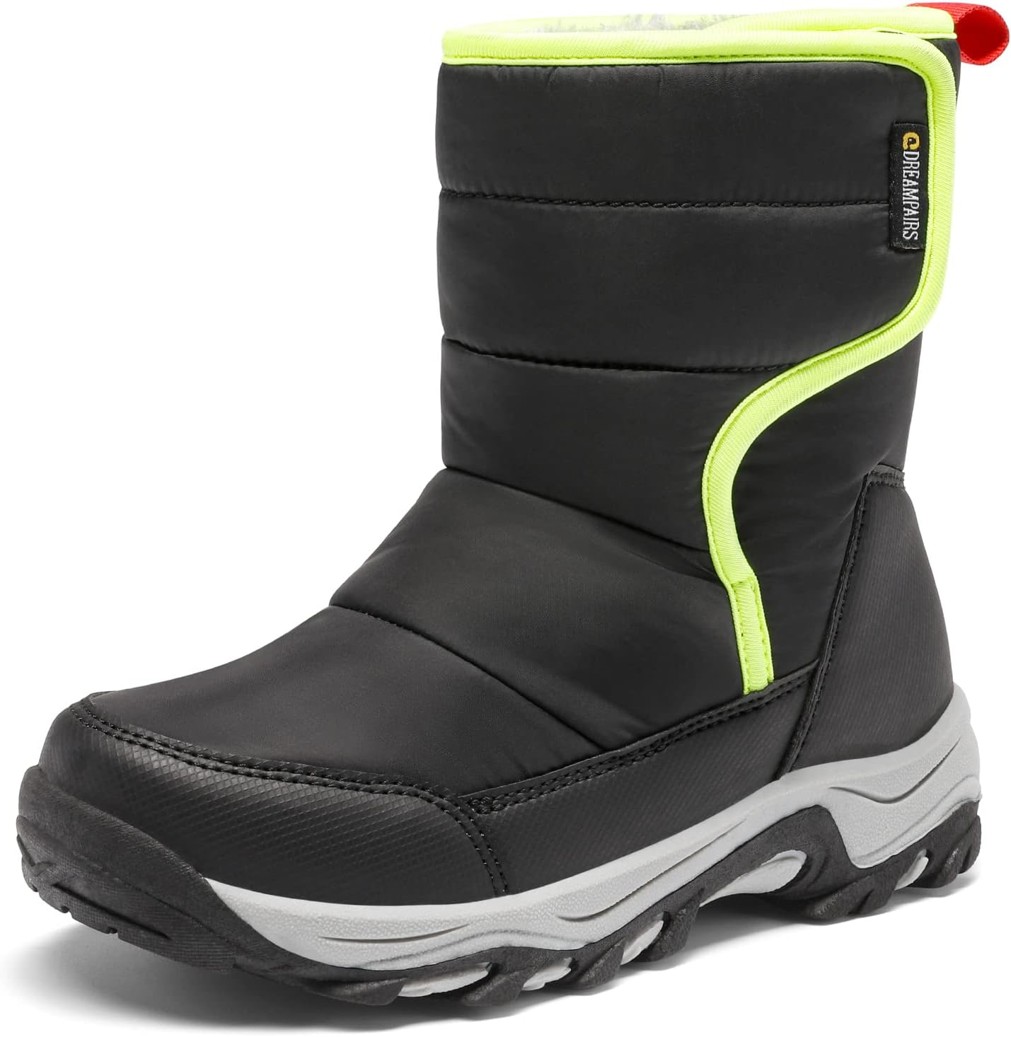 DREAM PAIRS Kids Snow Boots Waterproof Hook and Loop Mid Calf