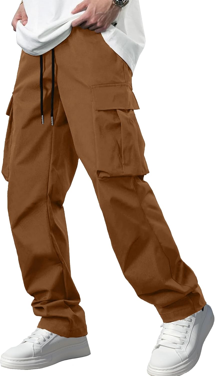 Comdecevis Men's Casual Cargo Pants for Workouts and Hiking