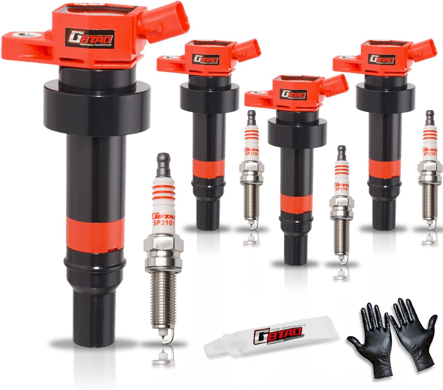 Set of 4 Ignition Coil Pack and Spark Plug for Hyundai Kia
