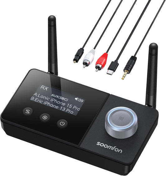 SOOMFON Dual Antenna Bluetooth Transmitter: Dual Output