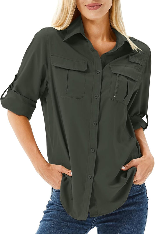Women's UPF 50 Long Sleeve Sun Protection Shirts for Outdoor Fun