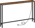 Narrow Console Table with Power Outlets - Slim Sofa Table