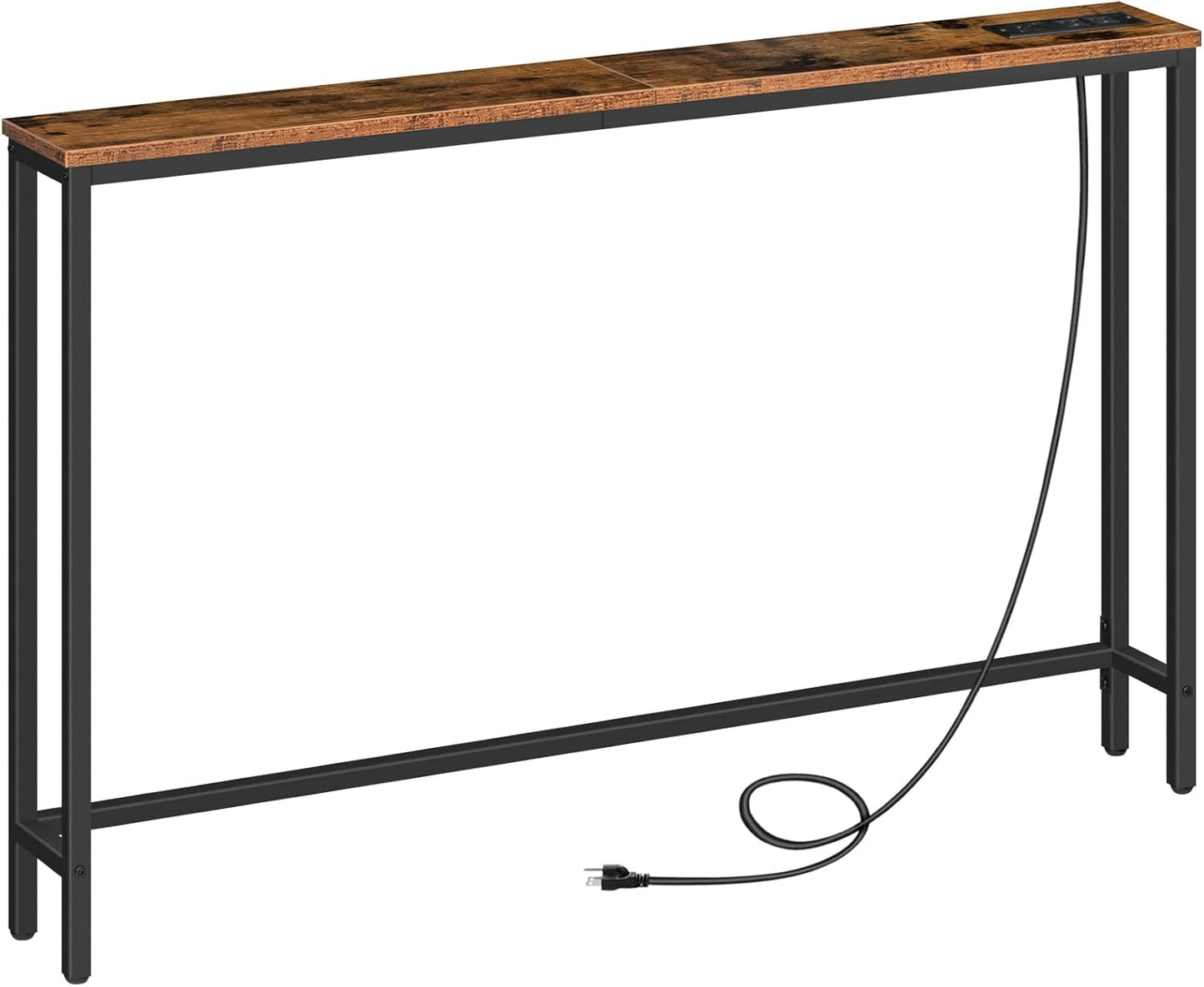 Narrow Console Table with Power Outlets for Small Spaces