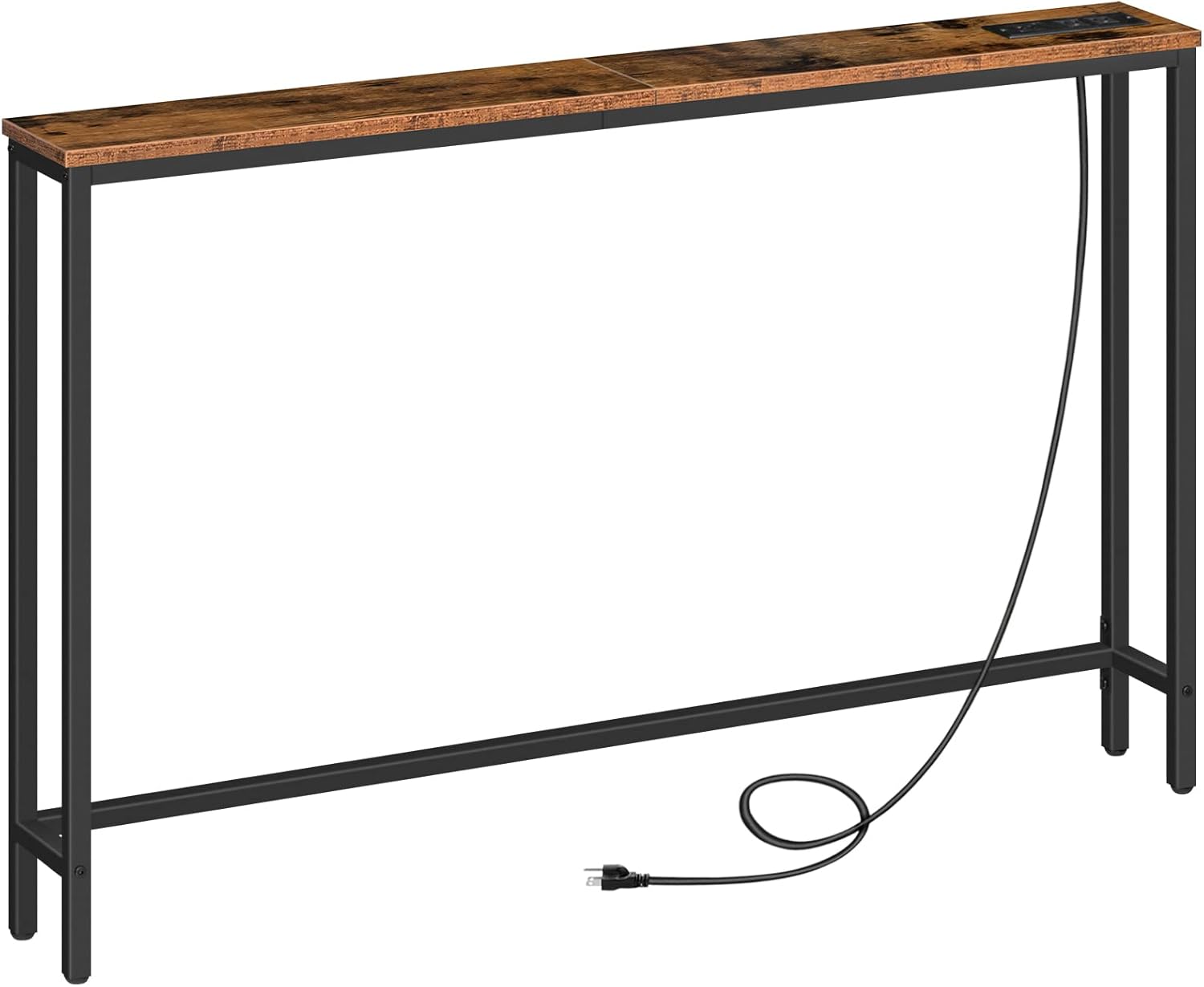 Narrow Console Table with Power Outlets for Small Spaces