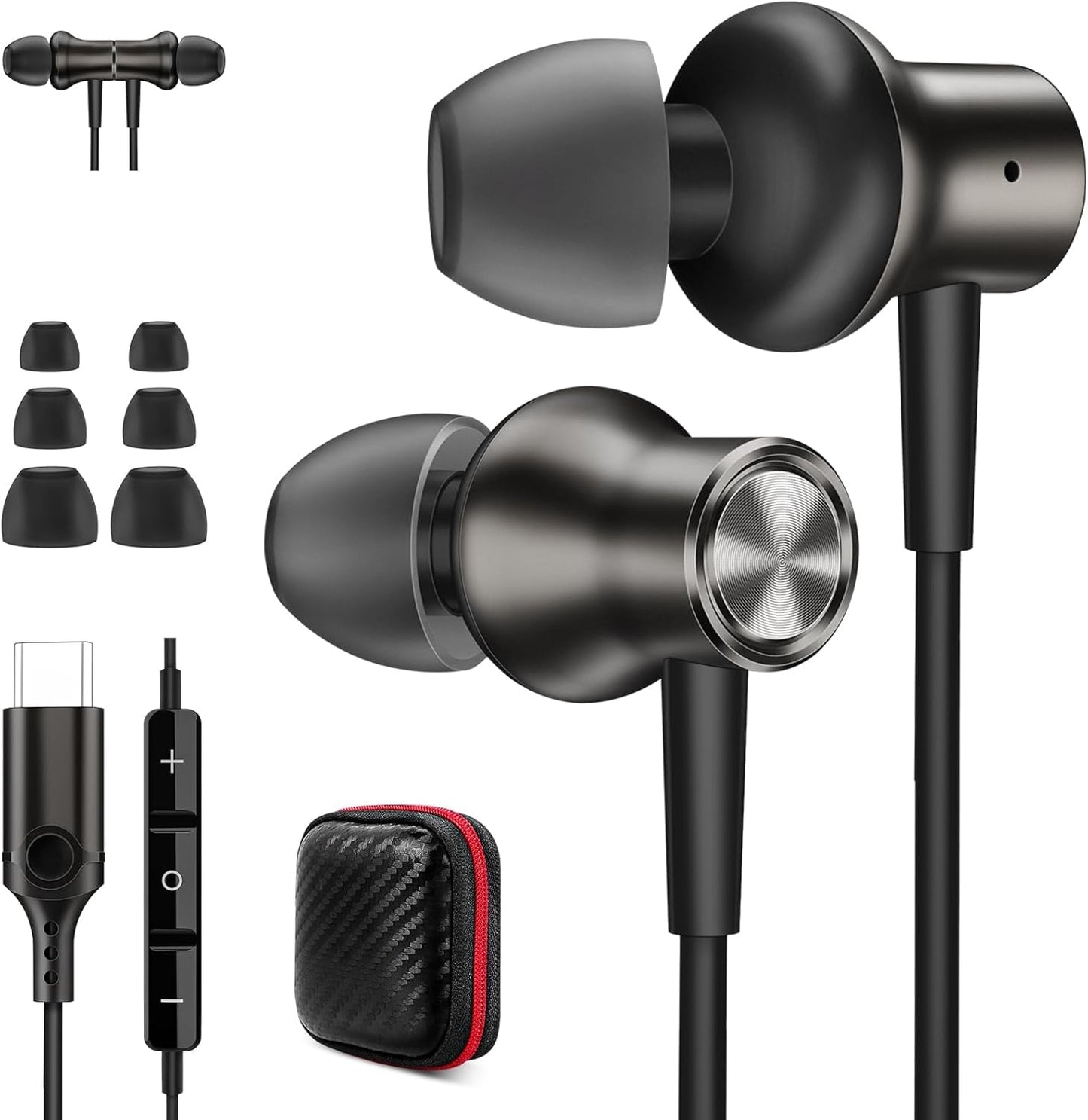 Jiunai USB C Earbuds: Crystal Clear Sound