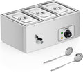 ROVSUN 21QT Electric Commercial Food Warmer - 3-Pan Steam Table