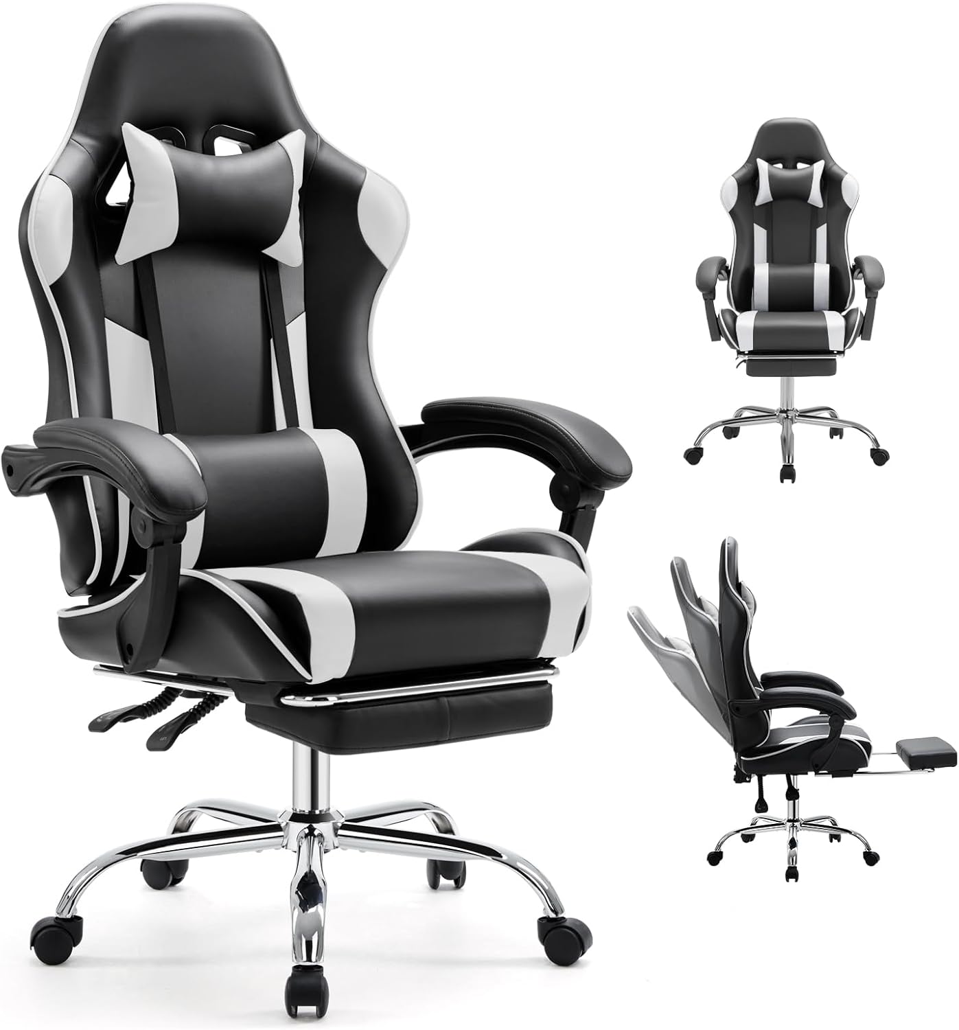 DUMOS Ergonomic Gaming Office Desk Chair with Footrest and Support