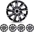 Hubcaps 17in Wheel Rim Cover Set of 4 - Dual-Tone Silver Black