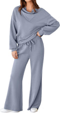 Aleumdr Women's 2 Piece Outfits Lounge Set - Comfy Wide Leg Sweatsuit