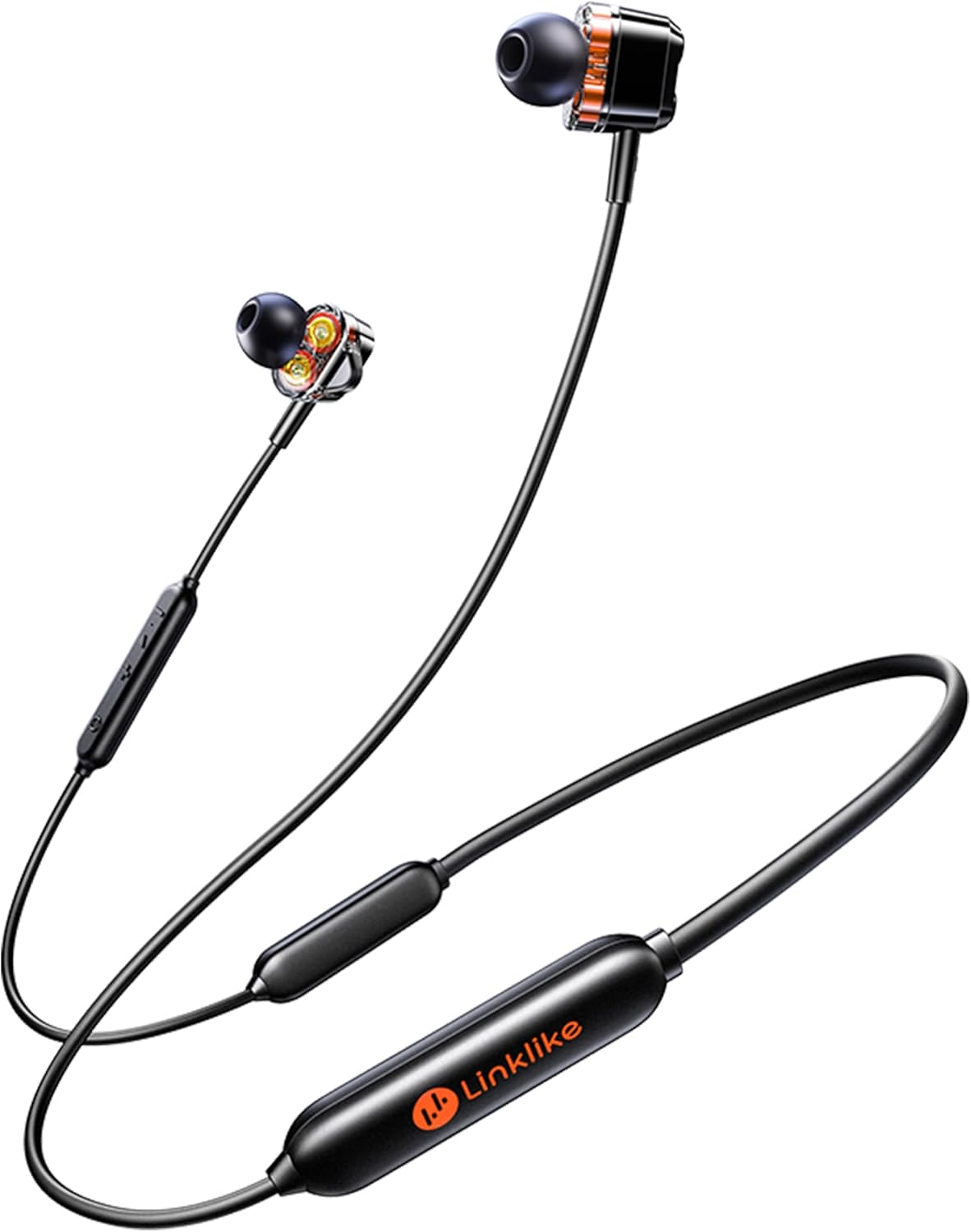 Linklike Neckband Bluetooth Headphones: 100H Playtime & Enhanced Bass