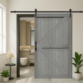 48in x 84in MDF Elephant Gray Barn Door with 8ft Hardware Kit