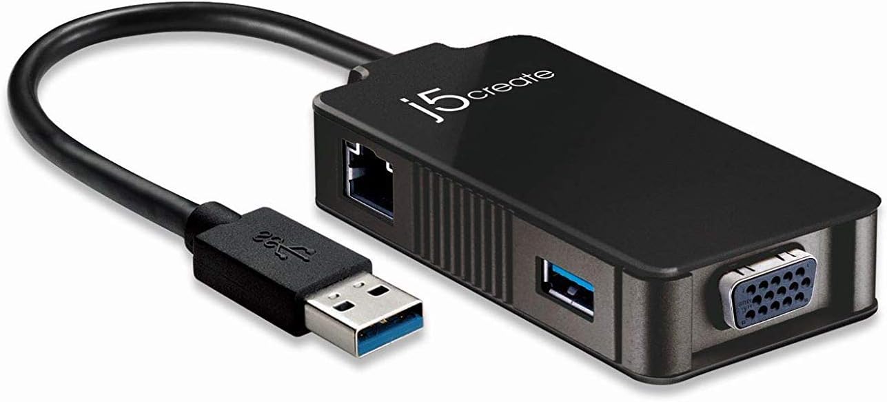 j5create USB to VGA Adapter for Multi Monitor Display Hub