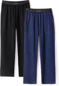 Men's Pajama Pants Cotton Comfy Sleep Bottoms - Lightweight 2 Pack