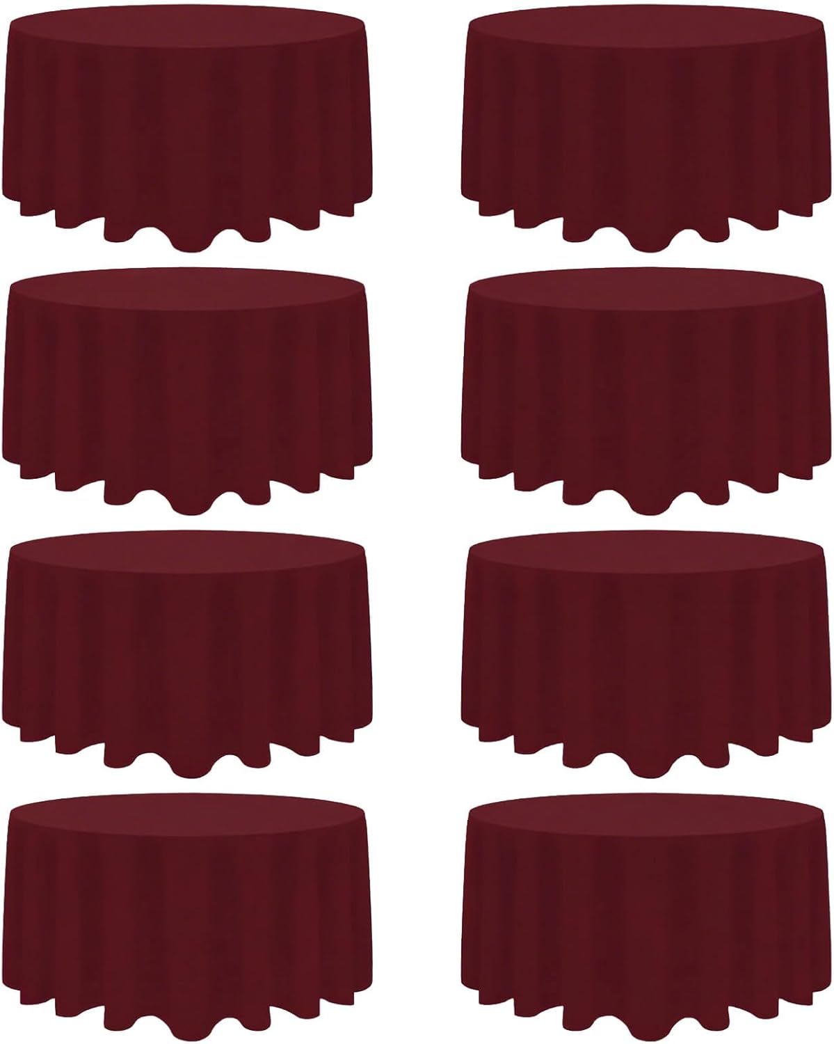 Burgundy Round Tablecloth 90 Inch Stain Resistant for Events