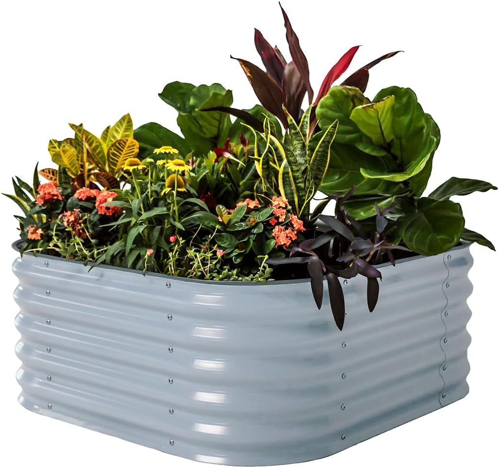 Vego Garden Raised Bed Kit: 4 in 1 Modular Metal Planter Box