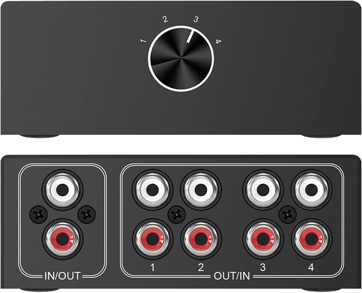 4-Way Stereo L/R Sound Channel Audio Switcher for Home Use