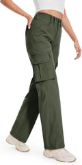 Cargo Hiking Pants for Women High Waisted - Water Resistant Baggy Fit