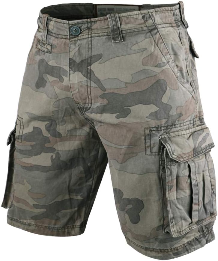 Men's Vintage Cargo Shorts Relaxed Fit Camouflage Heavy Cotton