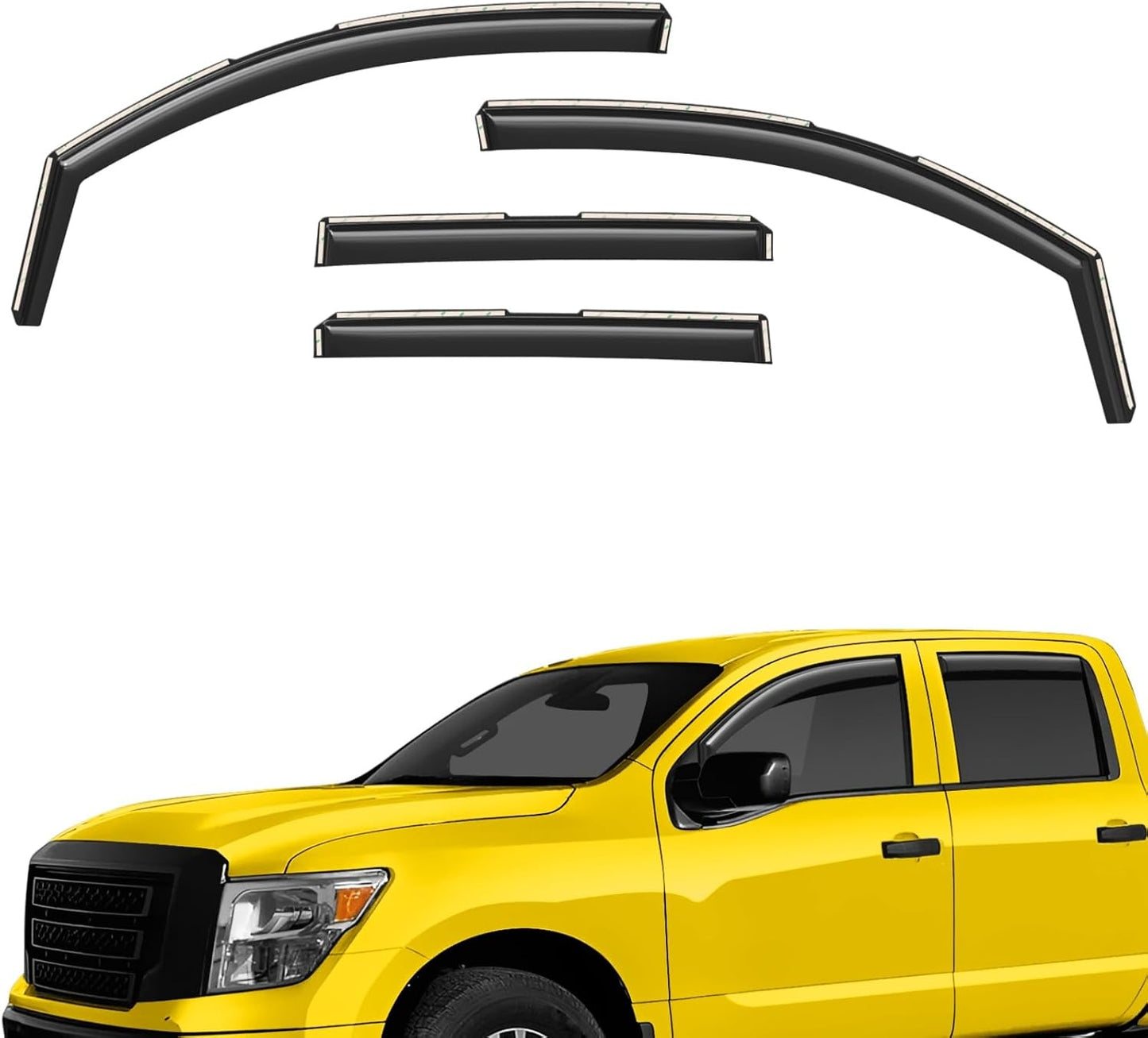 Extra Durable Window Deflectors for Nissan Titan 2017-2025