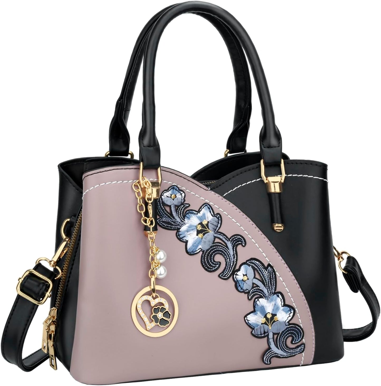 KKXIU Triple Compartments Handbags for Women Fashion Satchel