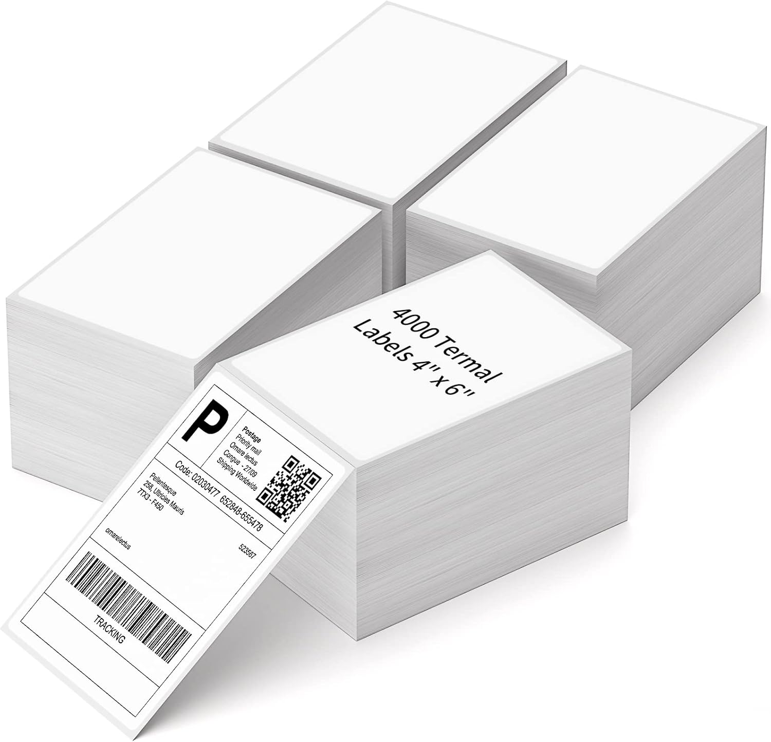 4000 White Fanfold Shipping Labels for Zebra & Elton Printers