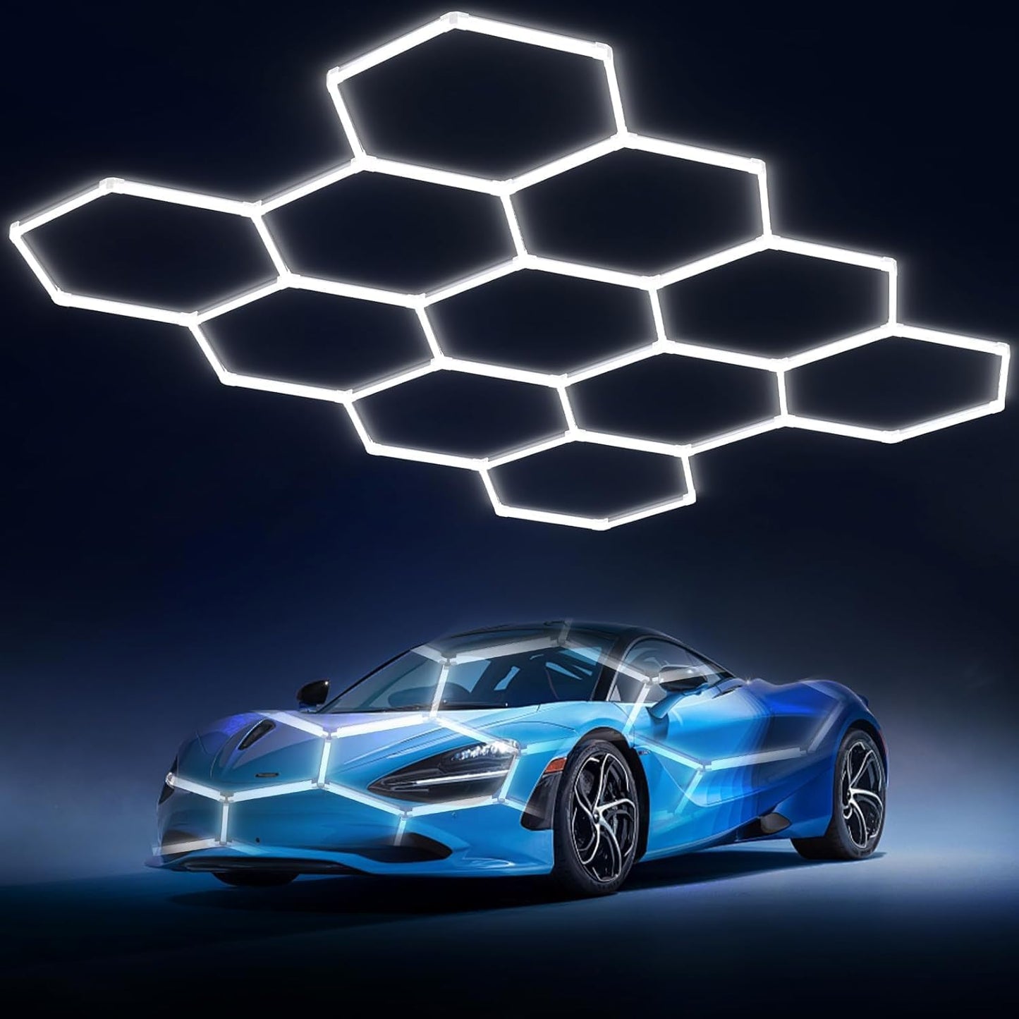 Hexagon Garage Lights: 329W 47Pack Super Bright Honeycomb Lights