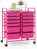 LDAILY 12 Drawer Rolling Storage Cart - Large Capacity Craft Organizer