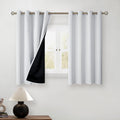 Greyish White Short Blackout Curtains 45in Length - Thermal Noise