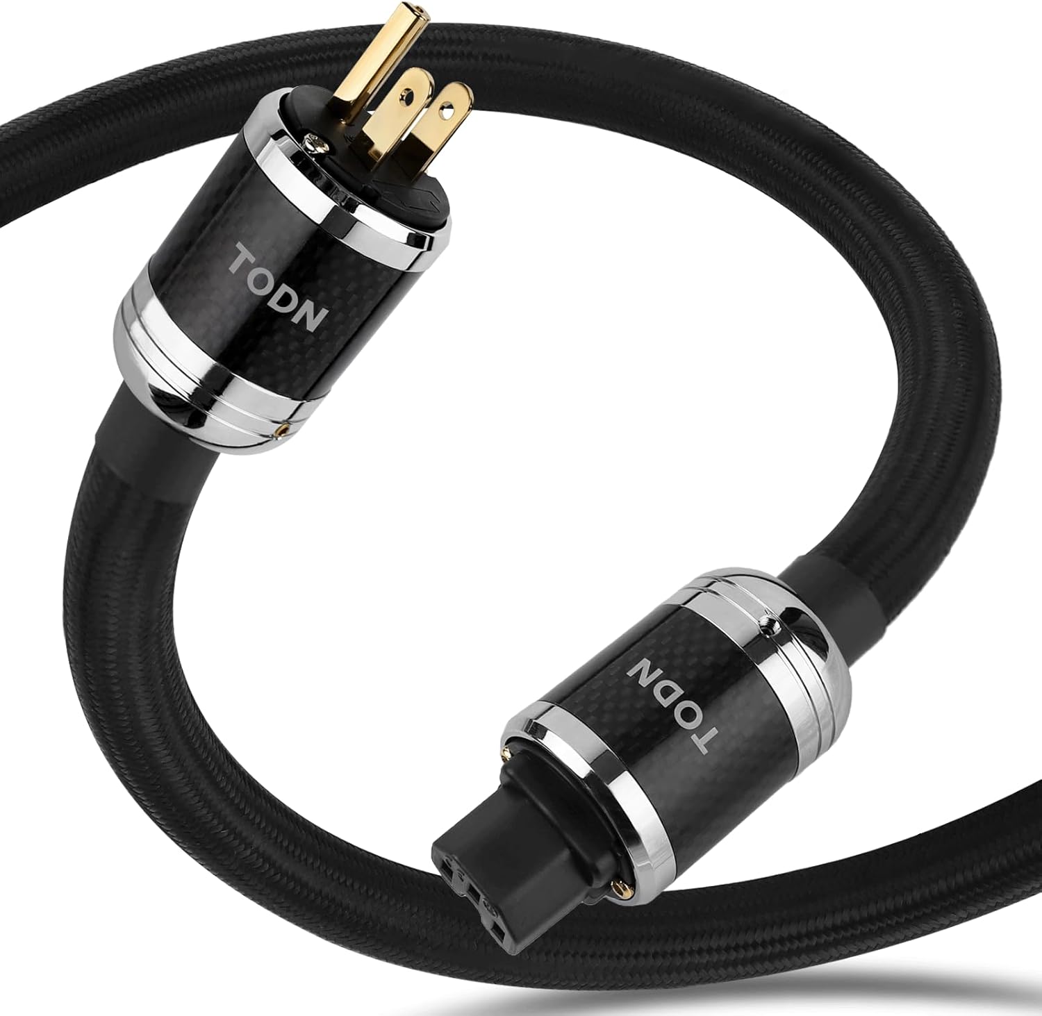 TODN HiFi Power Cable for Audiophile with 24K Gold Plated Plug