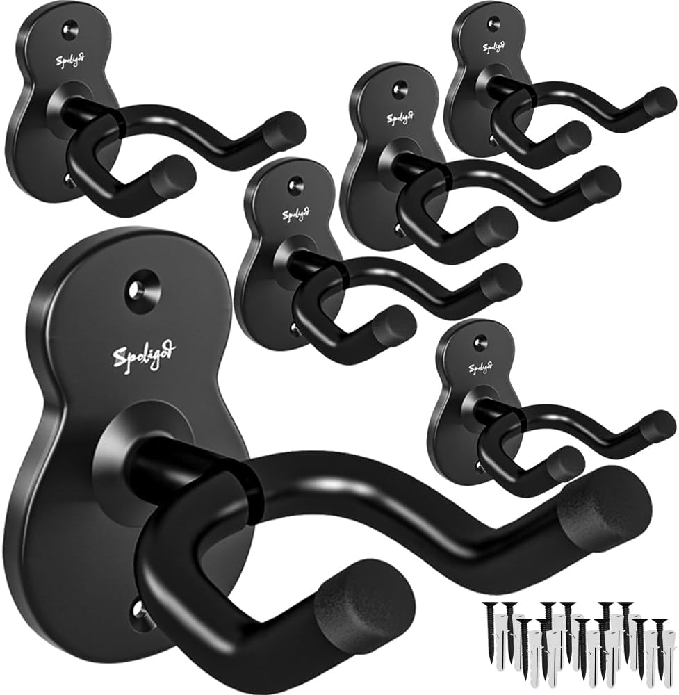 Securely Display 6 Guitars with Stylish Wall Rack