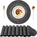 UnivoColors PU Leather Placemats Set of 8, 15 in Round - Durable Table