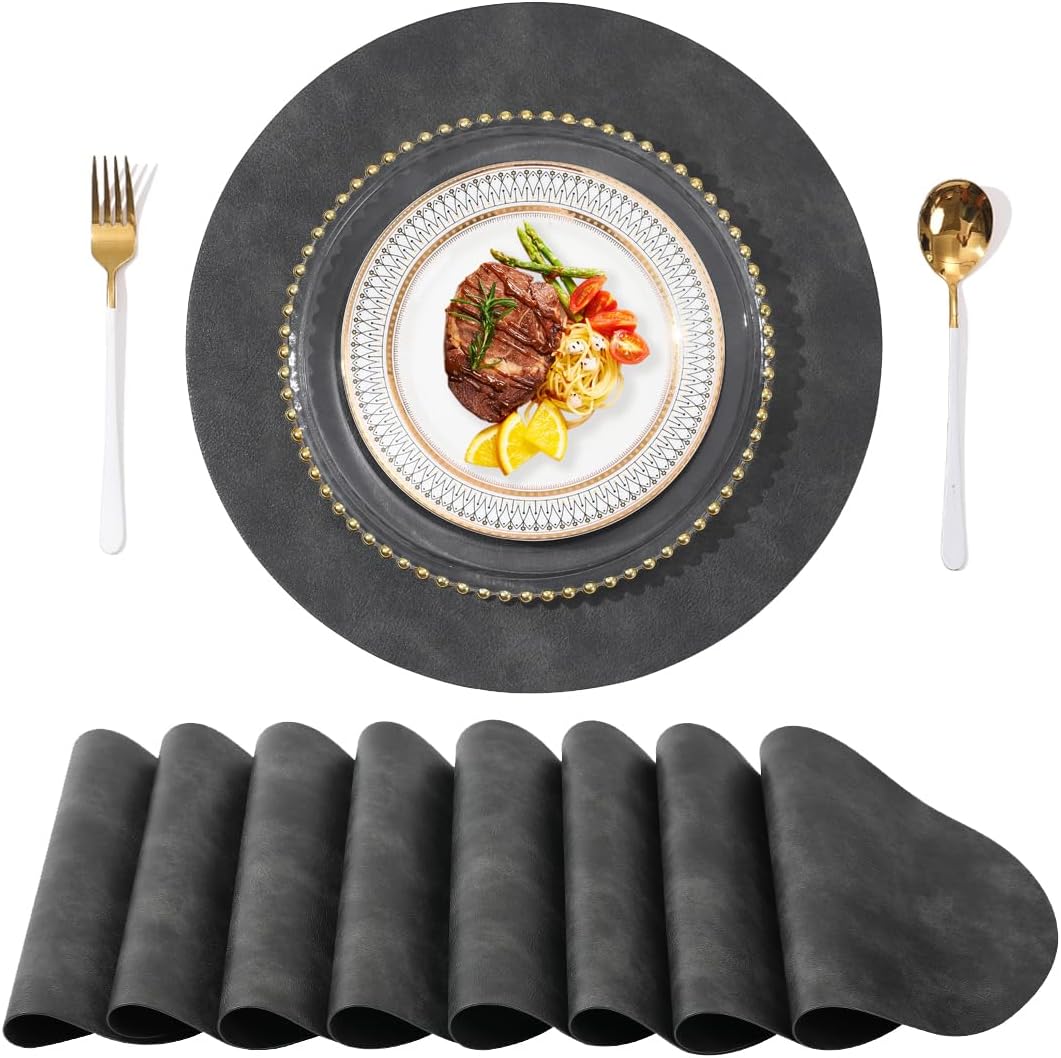 UnivoColors PU Leather Placemats Set of 8 for Dining Table