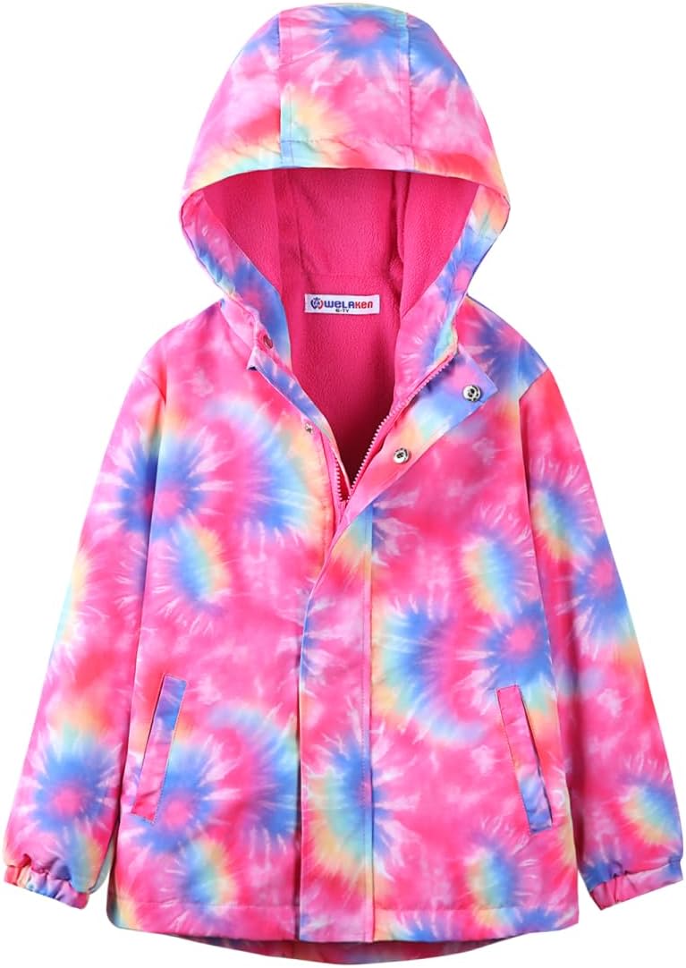 WELAKEN Fleece Lined Jackets for Kids - Water Resistant Coats