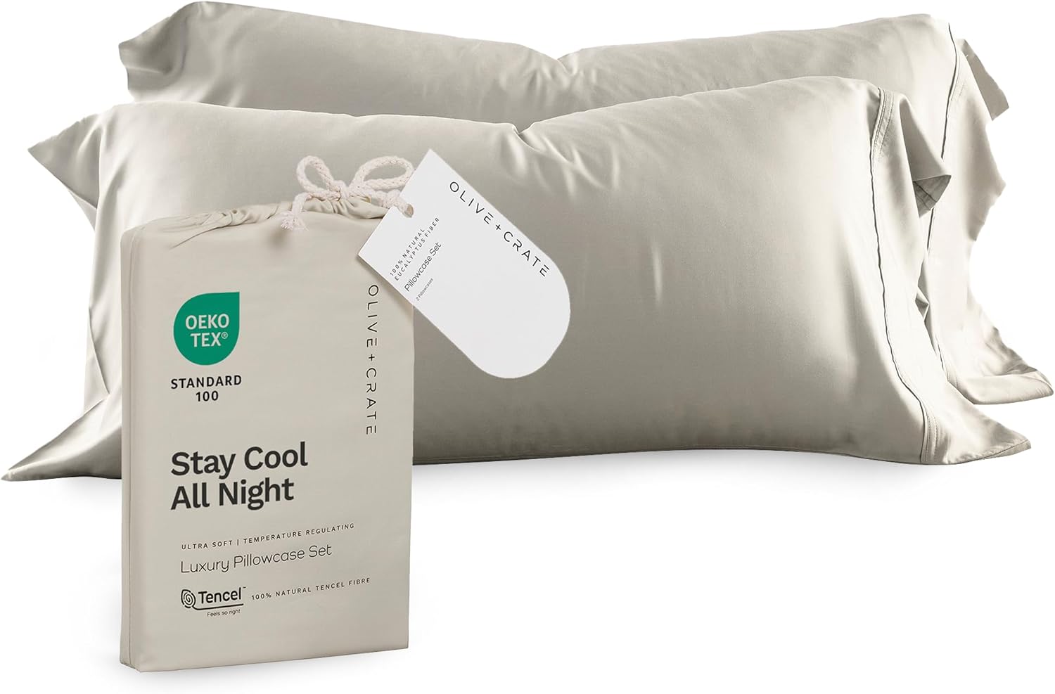 Tencel Eucalyptus Pillowcases for Hot Sleepers - King Size Set